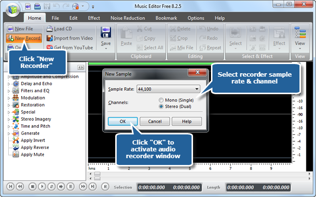 Music Editor Free - How to Record Audio