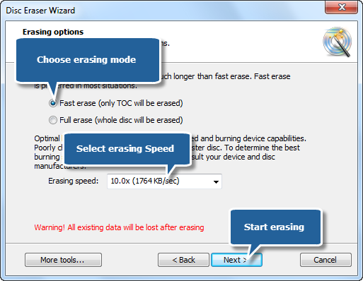 StarBurn DiscEraser Download - Data Eraser Wizard is allows erasing a  rewritable optical