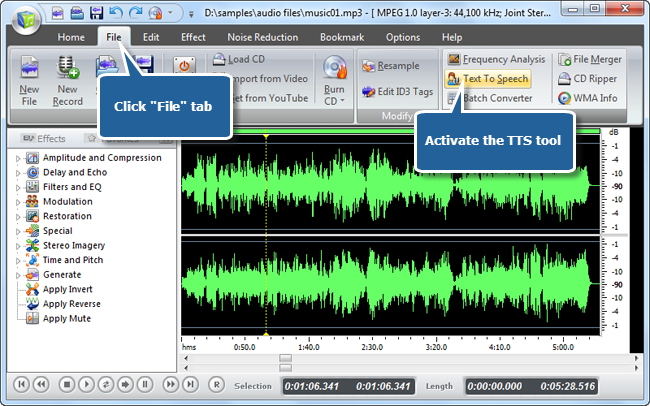 speech to text program audio file