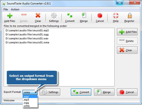 Choose Output Format