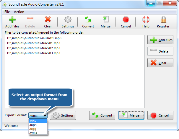 Choose Output Format