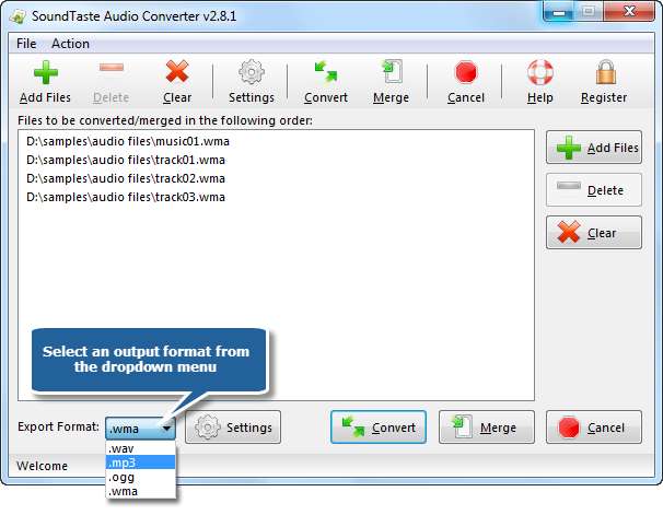 Choose Output Format