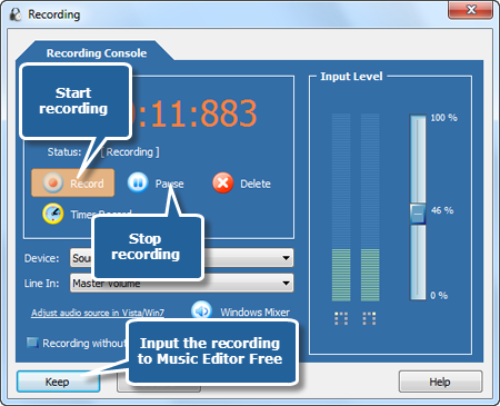 Start recording music from your radio