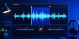 Trimming an MP3 audio waveform on Windows 11